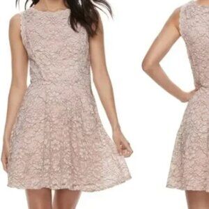 Lace Fit and Flare Dress LILY ROSE Ballet Pink/Grey